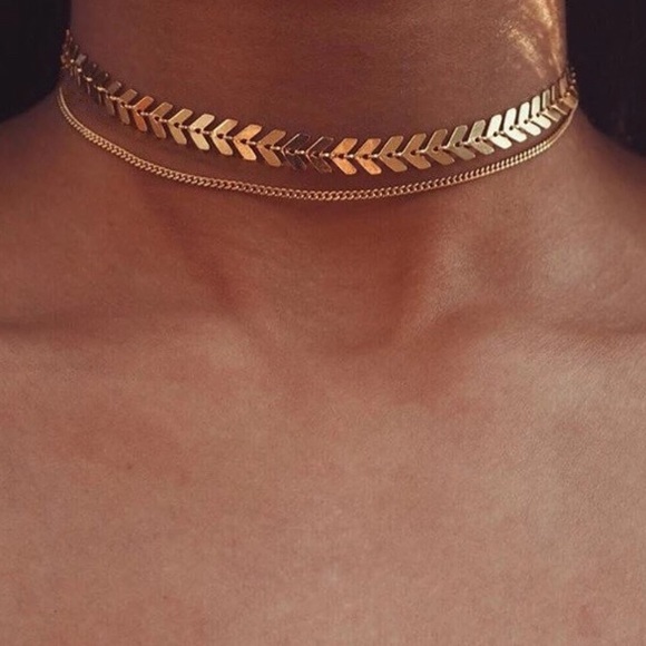 3/$30 Silver or Gold Color Double Choker Necklace - Picture 2 of 4